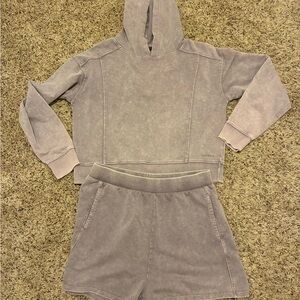 Danskin light purple hoodie and shorts Set